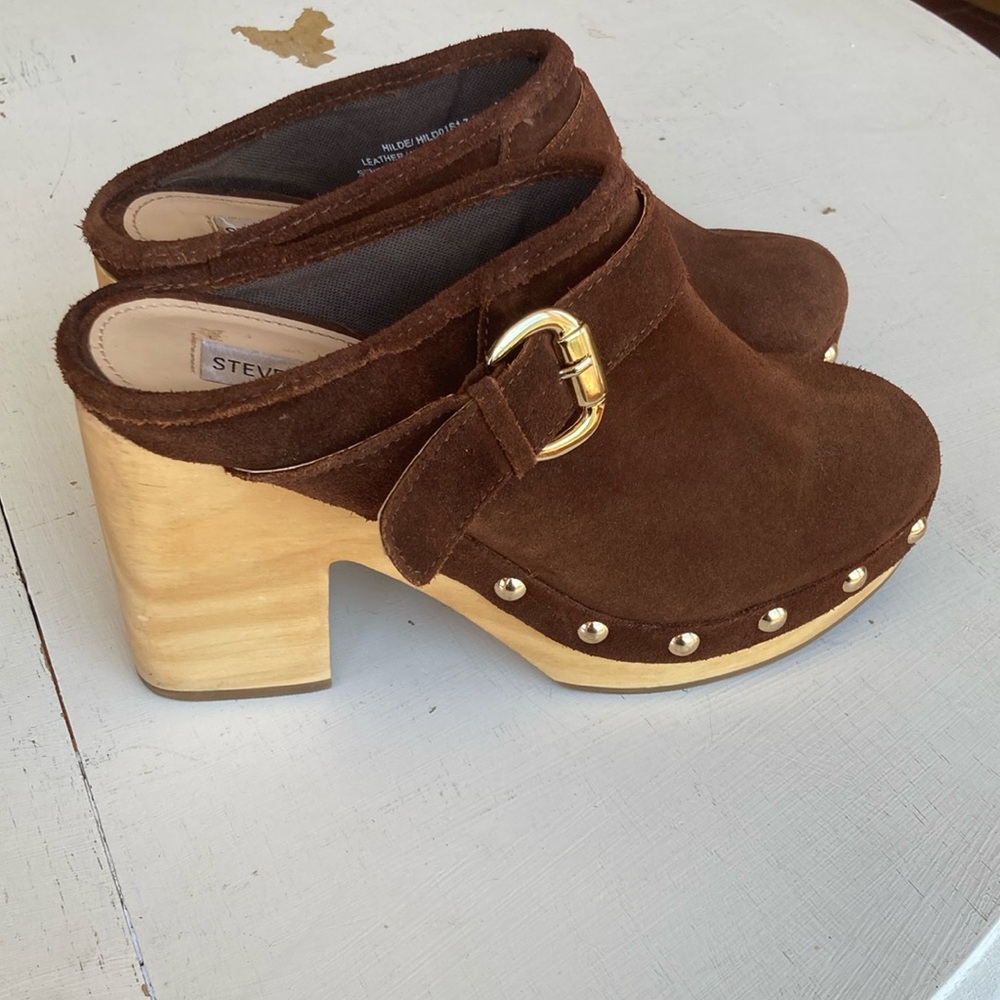Steve Madden Brown Suade Clogs Women’s 7.5